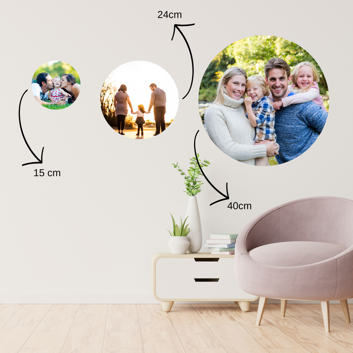 Photo Wall Decal Set - Round 15cm