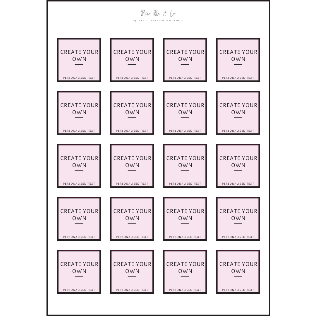 Personalised Spice Labels – Square Vinyl Stickers (Pack of 20)