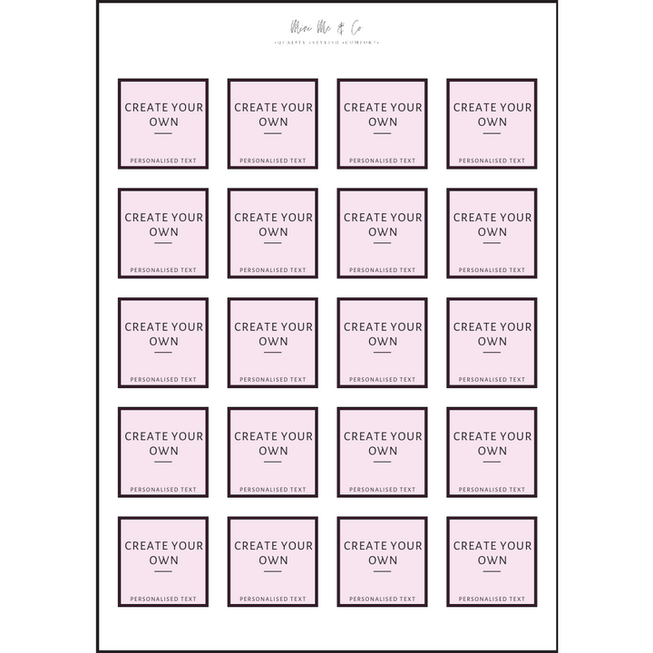 Personalised Spice Labels – Square Vinyl Stickers (Pack of 20)