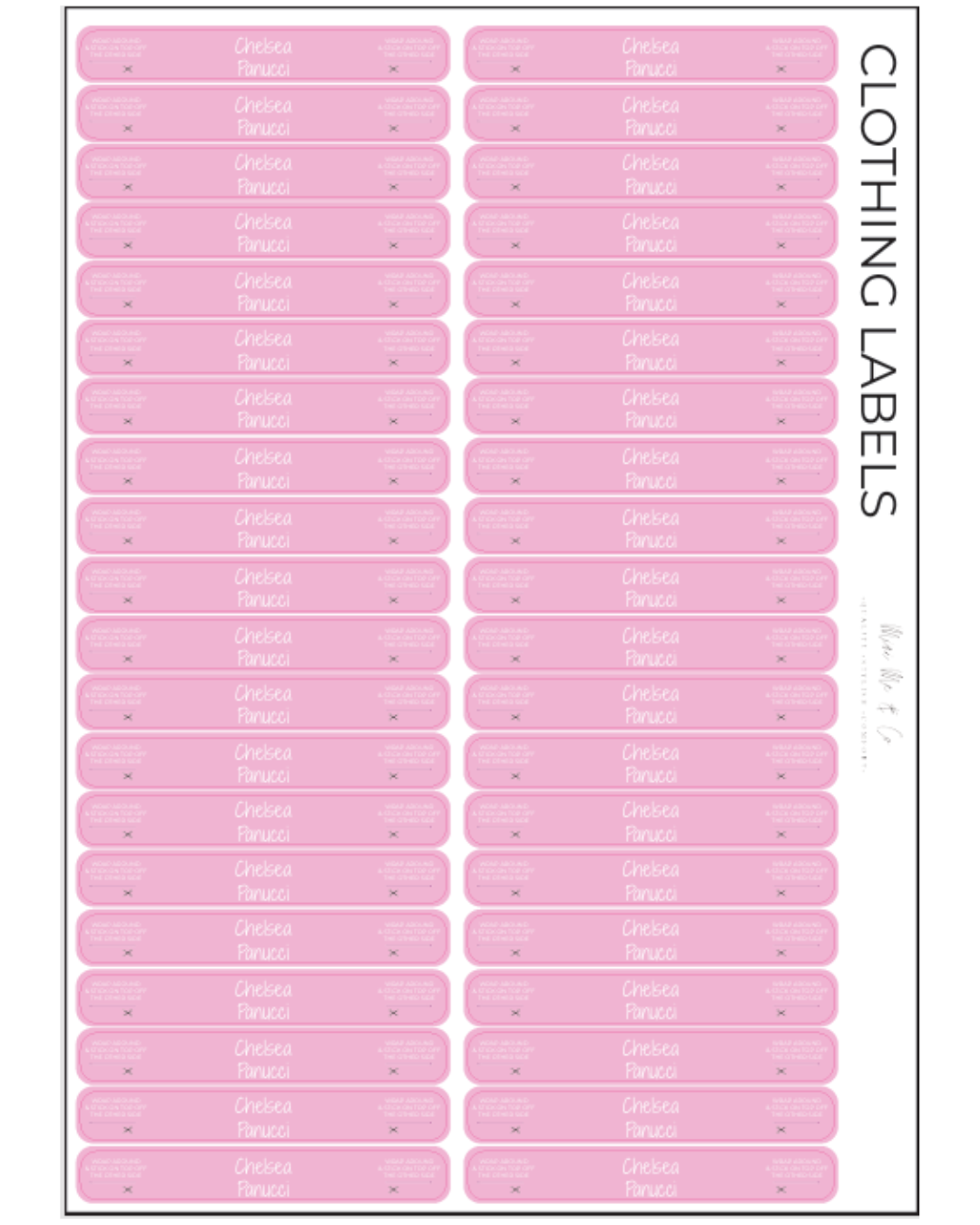 Wrap and Stick Clothing Name Labels - 40 Pack