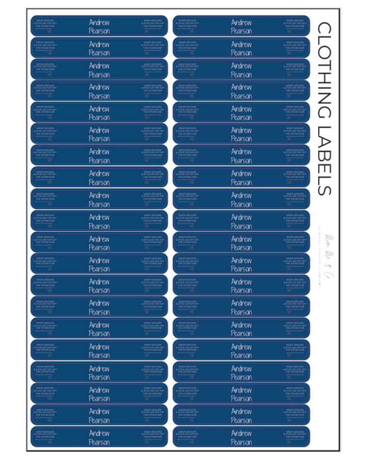 Wrap and Stick Clothing Name Labels - 40 Pack