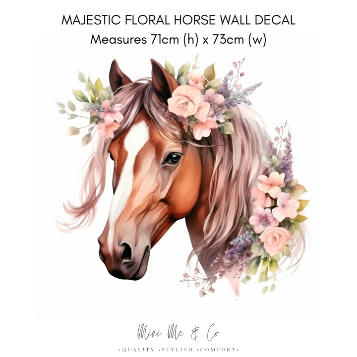 Majestic Floral Horse Wall Decal