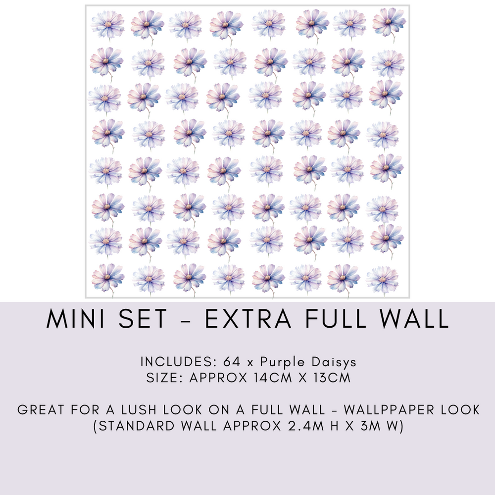 Purple daisy wall decal for kids room