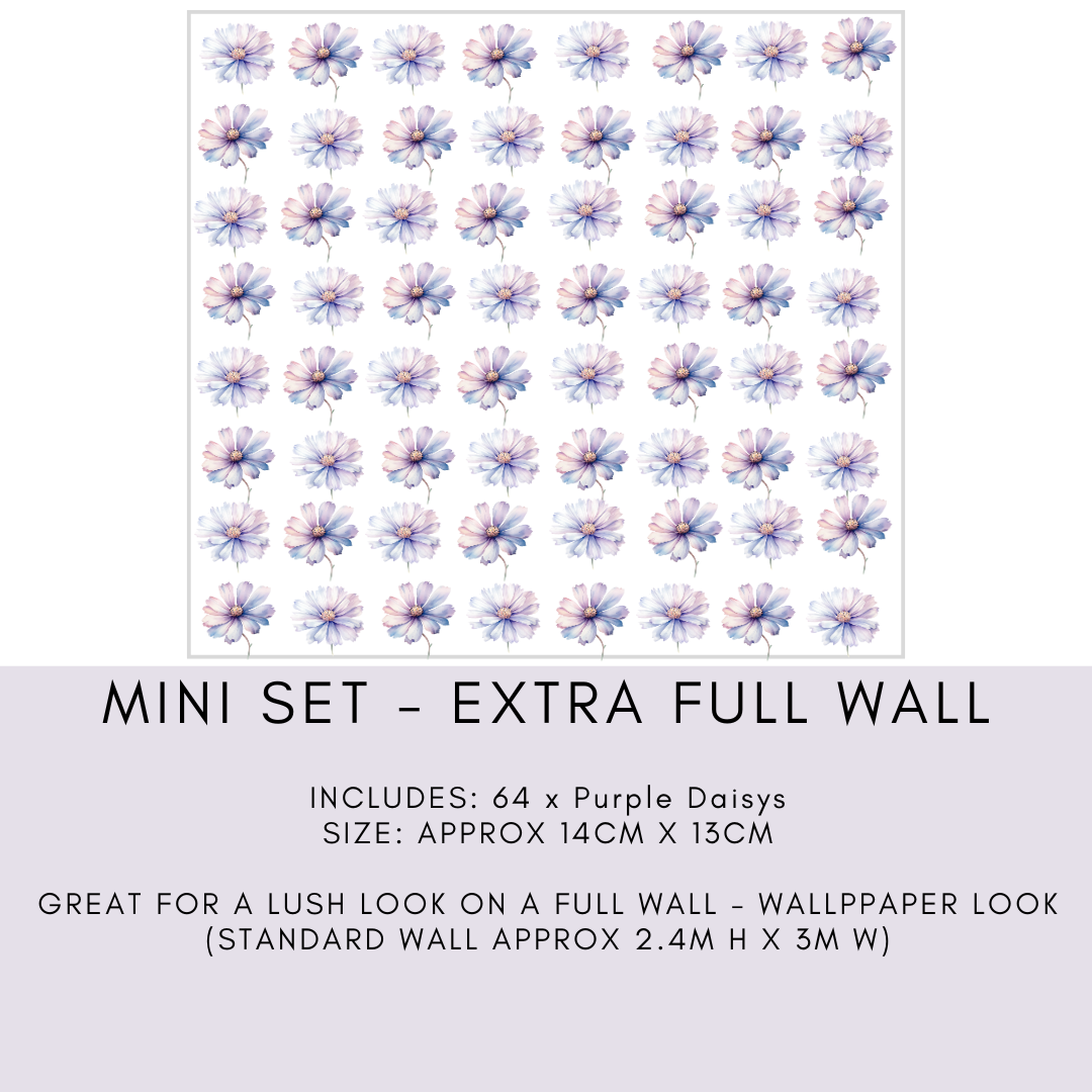 Purple daisy wall decal for kids room
