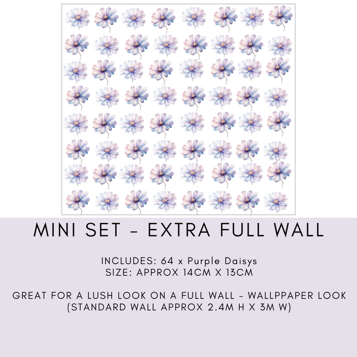 Purple daisy wall decal for kids room