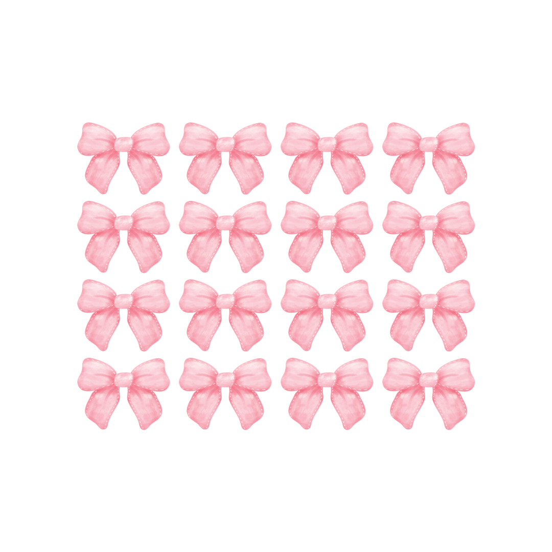 Pack of 16 Small Bow Wall Decals – Removable Nursery & Kids Room Stickers (14cm x 10cm each)