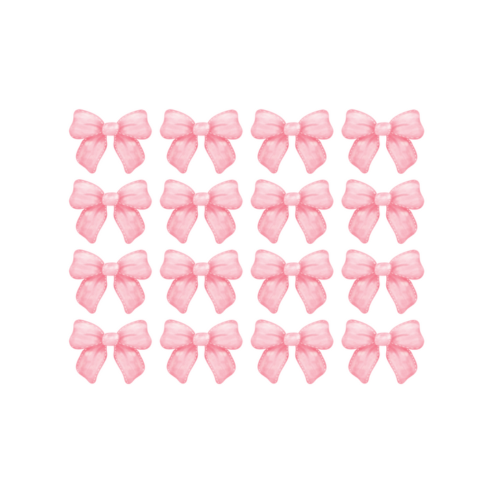 Pack of 16 Small Bow Wall Decals – Removable Nursery & Kids Room Stickers (14cm x 10cm each)